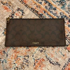 Coach signature leather wallet money change bag